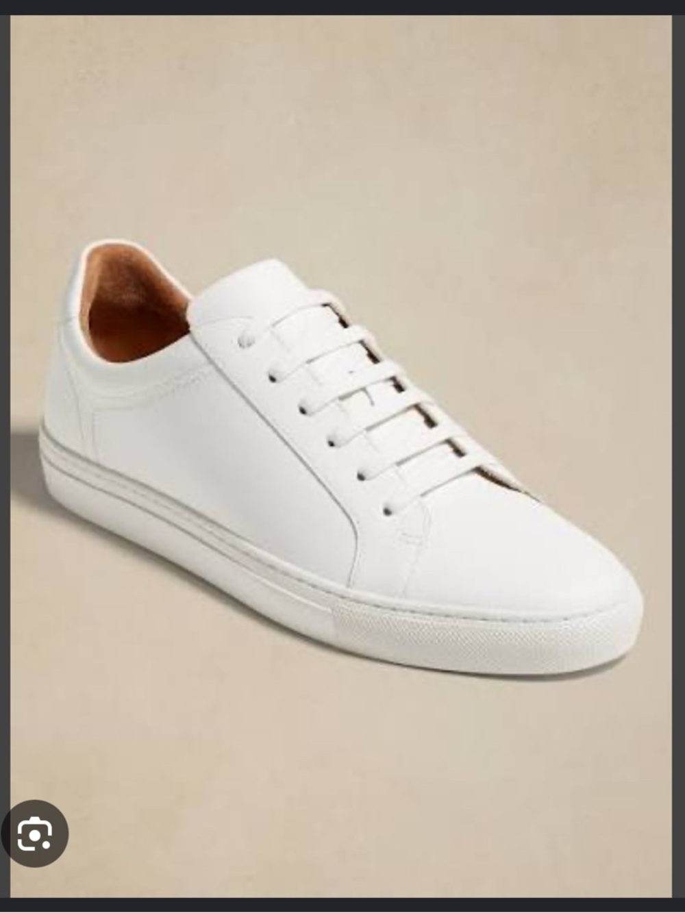 Banana Republic Niklas Leather Sneakers Pure White 2.0 Ortholite size 9.5